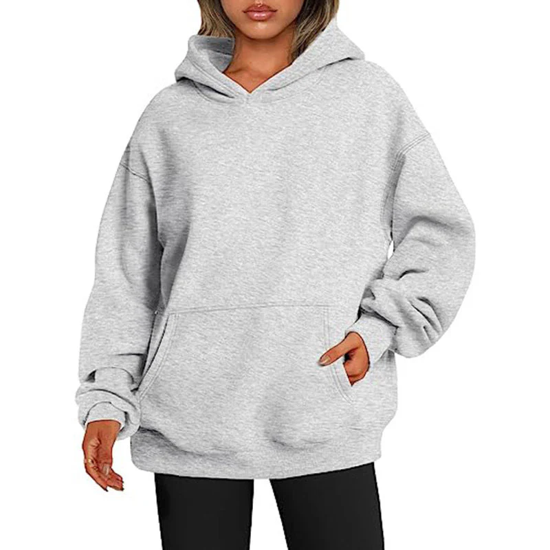 Basic Thick Solid Color Pullover Hoodie - Image 11