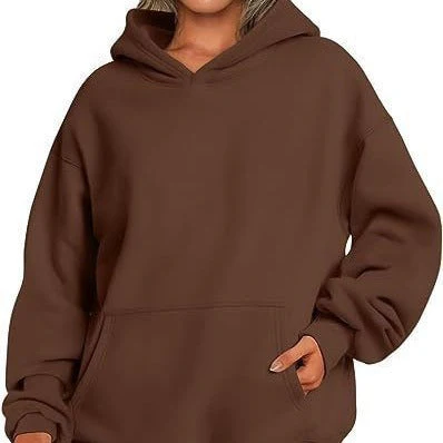 Basic Thick Solid Color Pullover Hoodie - Image 8