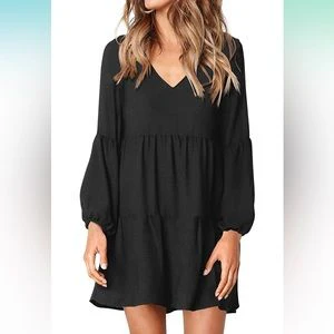 Women's V-Neck Belted Straight Dress - Image 7