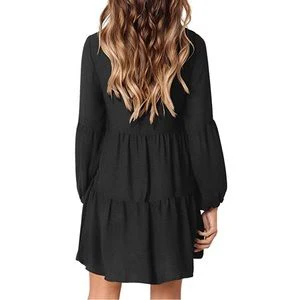 Women's V-Neck Belted Straight Dress - Image 9